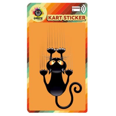 Düşen Kedi Kart Sticker