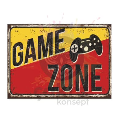 Game Zone Ahşap Retro Poster