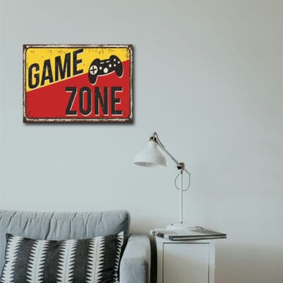 Game Zone Ahşap Retro Poster
