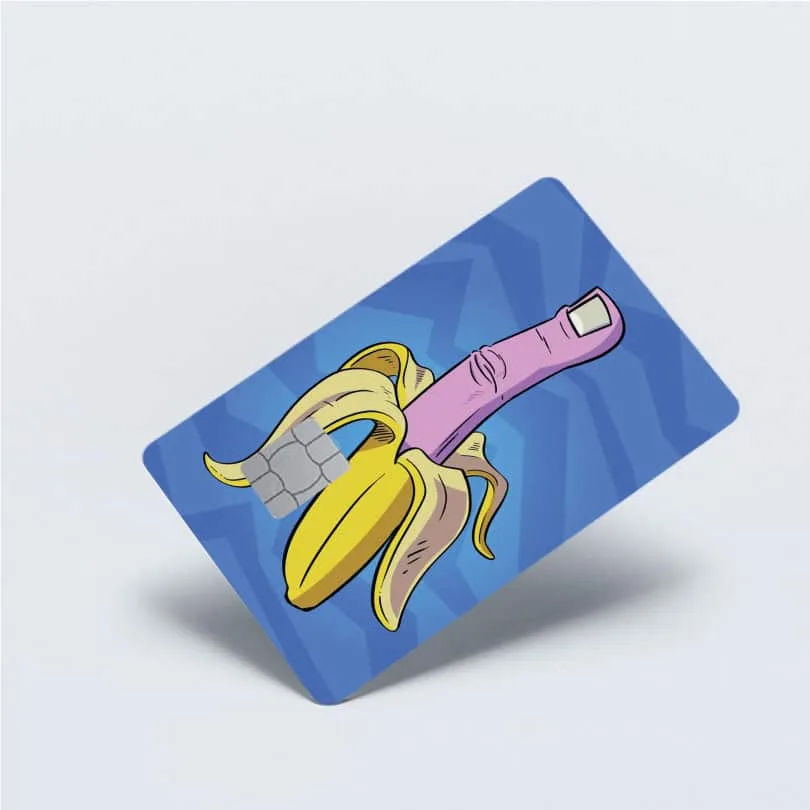 Muz Orta Parmak Komik Kart Sticker