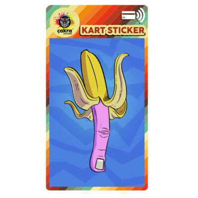 Muz Orta Parmak Komik Kart Sticker