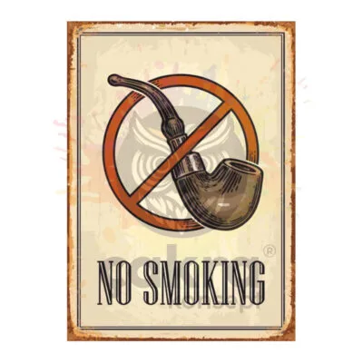 No Smoking Pipo Ahşap Retro Poster