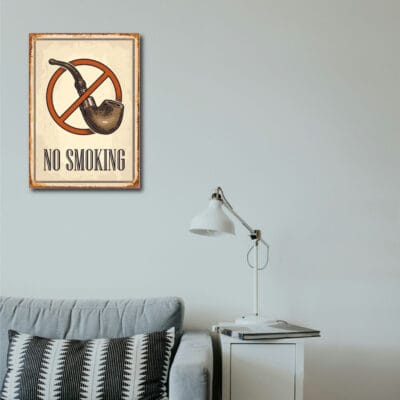No Smoking Pipo Ahşap Retro Poster