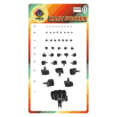 Orta Parmak Göz Muayenesi Kart Sticker