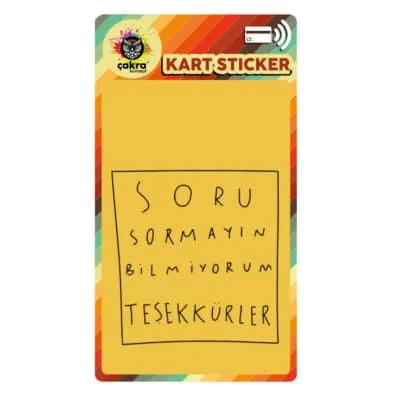 Soru Sormayın Bilmiyorum Teşekkürler Kart Sticker