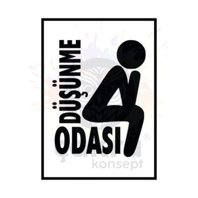 WC Düşünme Odası Ahşap Retro Poster