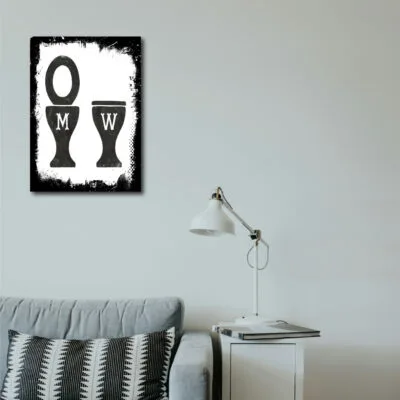 WC Man & Woman Ahşap Retro Poster