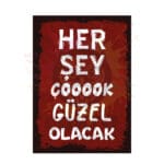 Her Şey Çok Güzel Olacak Ahşap Retro Poster