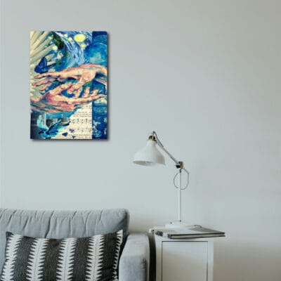 Van Gogh Tarzı Eller Ahşap Retro Poster