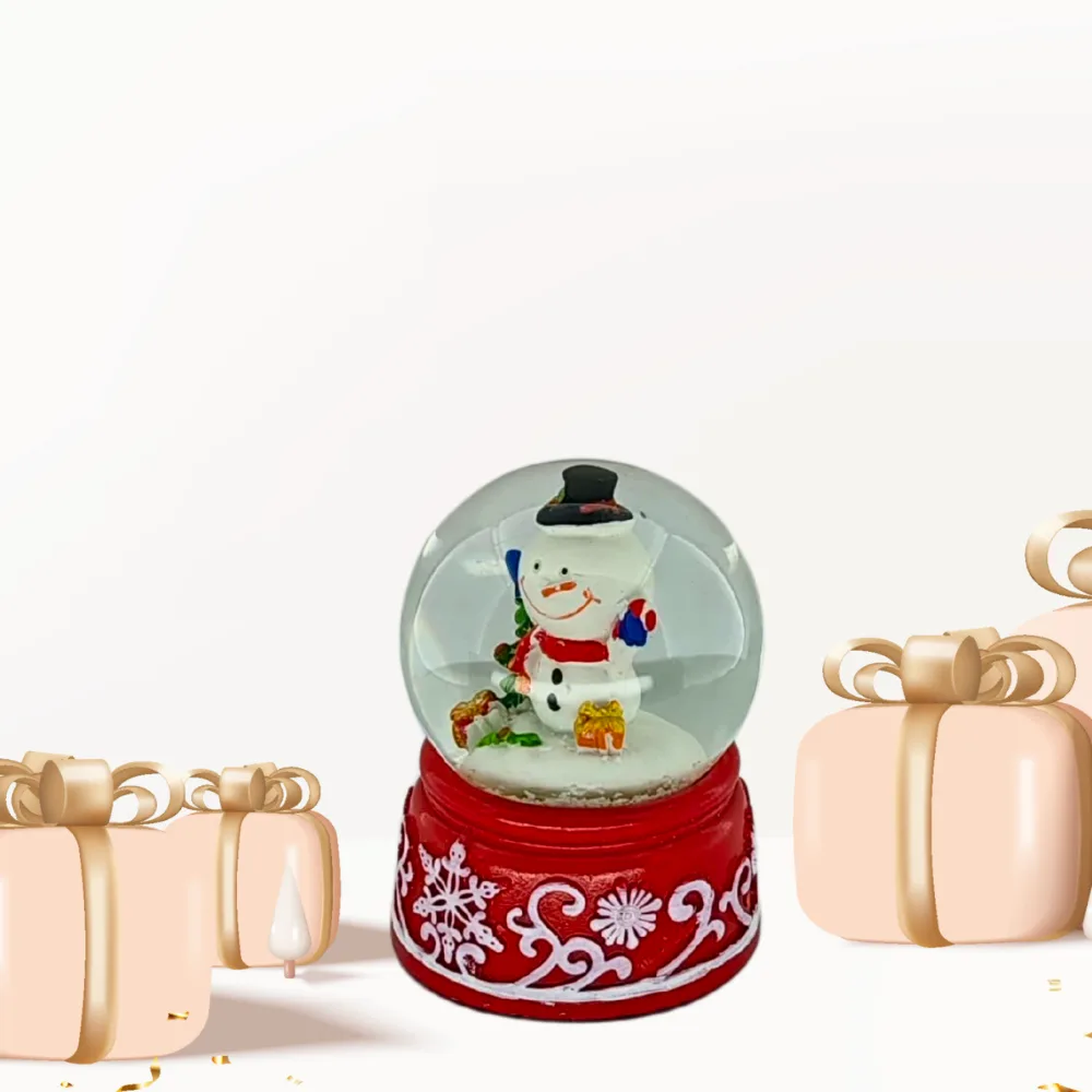 Kardan Adam Işıklı Kar Küresi