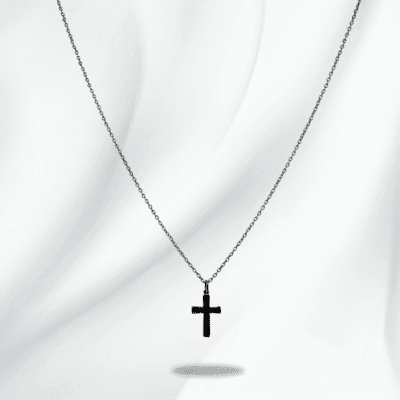 Siyah Mineli Haç Kolye