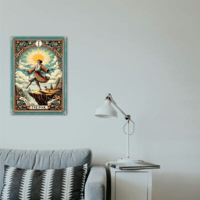 Tarot The Fool Ahşap Retro Poster