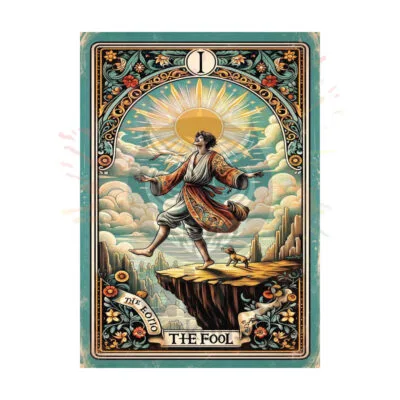 Tarot The Fool Ahşap Retro Poster