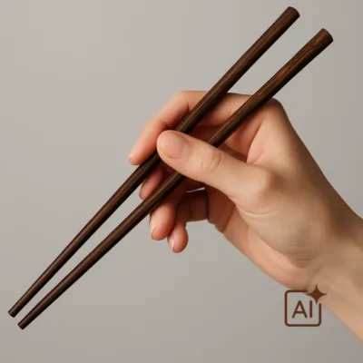 Abanoz Ağacı Standlı Chopstick