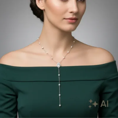 Damla Taşlı Çelik Y Kolye