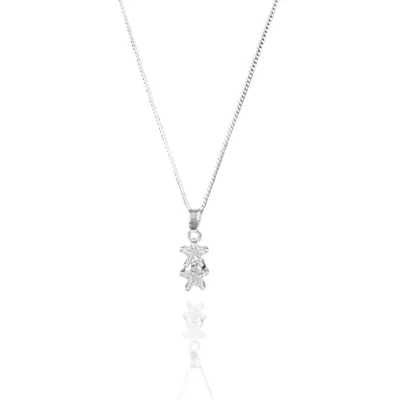 Kristal Taşlı İkili Minimal Yıldız Gümüş Kolye