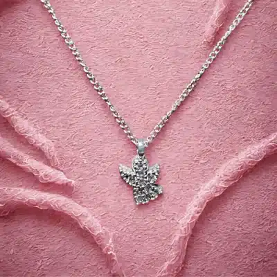 Zirkon Taşlı Minimal Melek Kolye