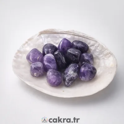 Ametist Tambur Taş 2 cm – Doğal Huzur ve Dengeli Enerji