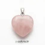 Pembe Kuvars Kolye Ucu Kalp