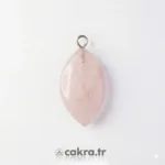 Pembe Kuvars Kolye Ucu Markiz Kesim